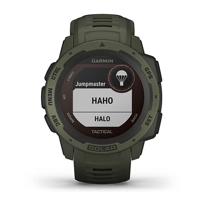 Garmin Instinct Solar Tactical Edition Silicone Moss Strap Full Color Display Dial Watch - 010-02293-04