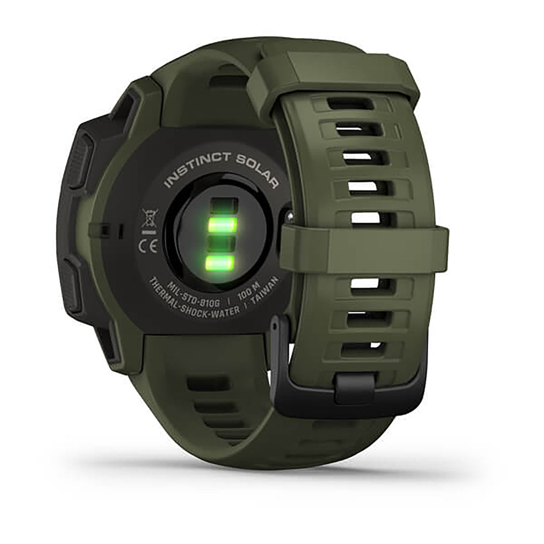 Garmin Instinct Solar Tactical Edition Silicone Moss Strap Full Color Display Dial Watch - 010-02293-04