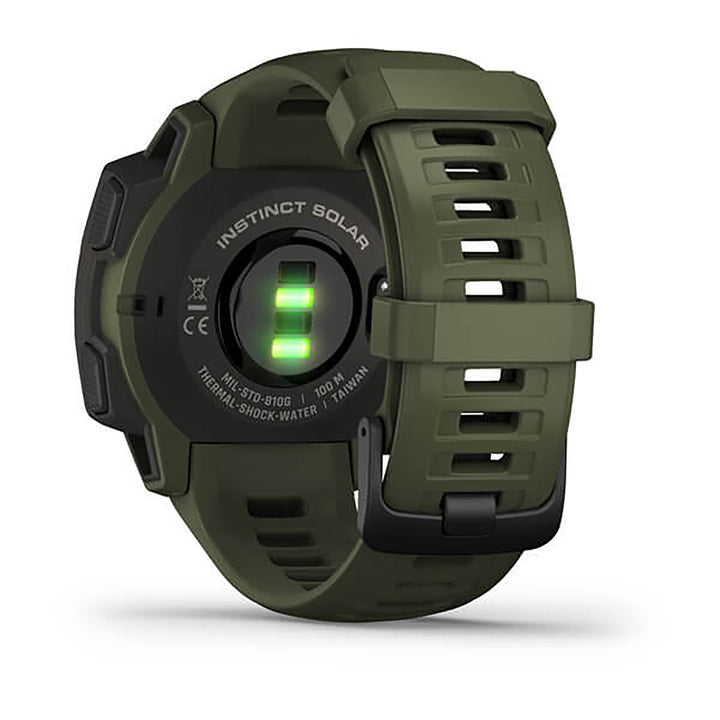 Garmin Instinct Solar Tactical Edition Silicone Moss Strap Full Color Display Dial Watch - 010-02293-04
