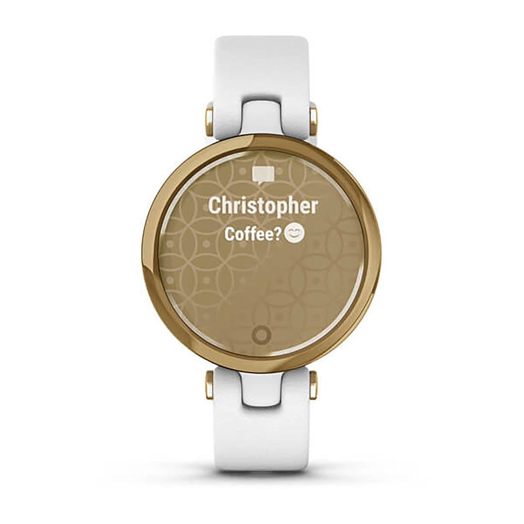 Garmin Lily Leather White Strap Full Color Display Dial Watch - 010-02384-B3