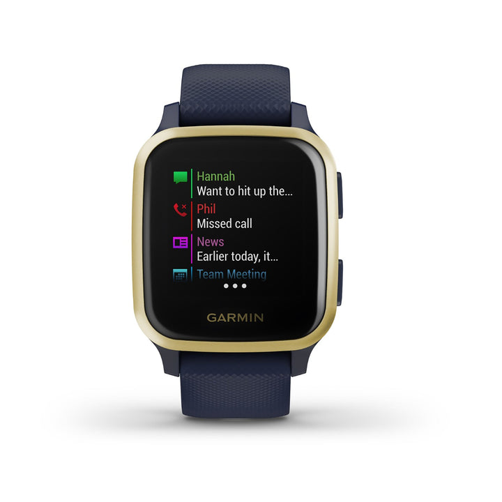 Garmin Venu Sq Music Edition Silicone Blue Strap Full Color Display Dial Watch - 010-02426-12