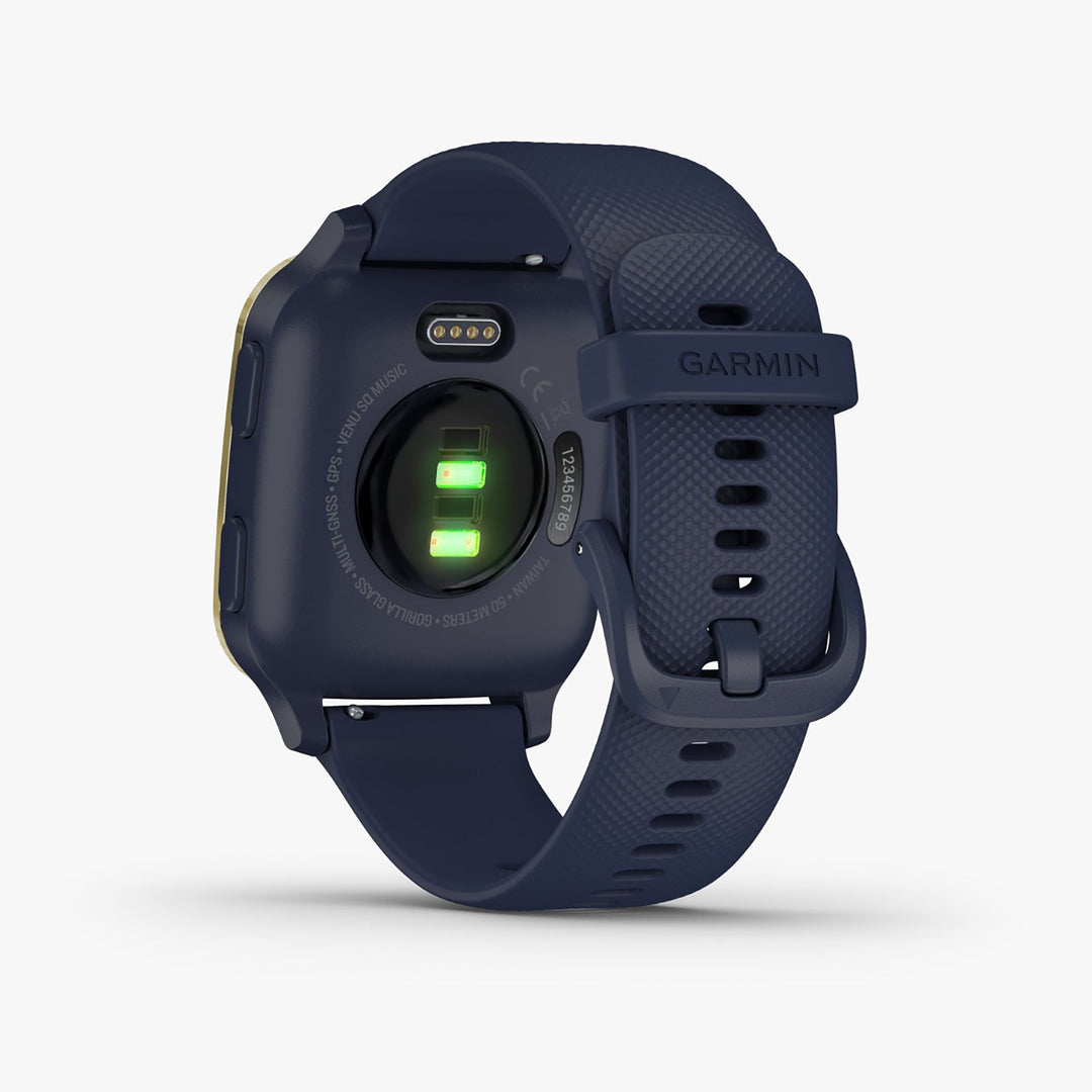 Garmin Venu Sq Music Edition Silicone Blue Strap Full Color Display Dial Watch - 010-02426-12