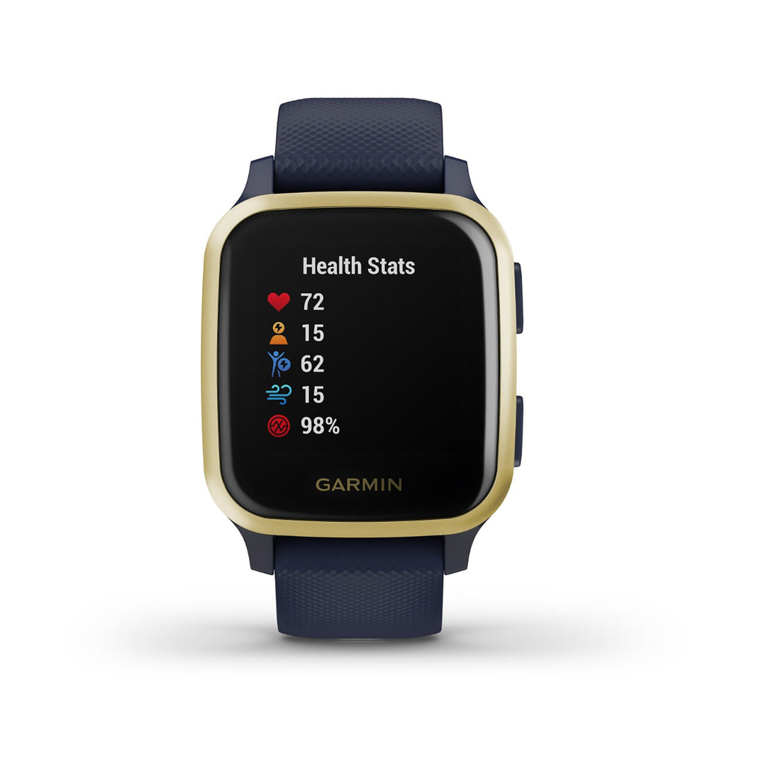 Garmin Venu Sq Music Edition Silicone Blue Strap Full Color Display Dial Watch - 010-02426-12