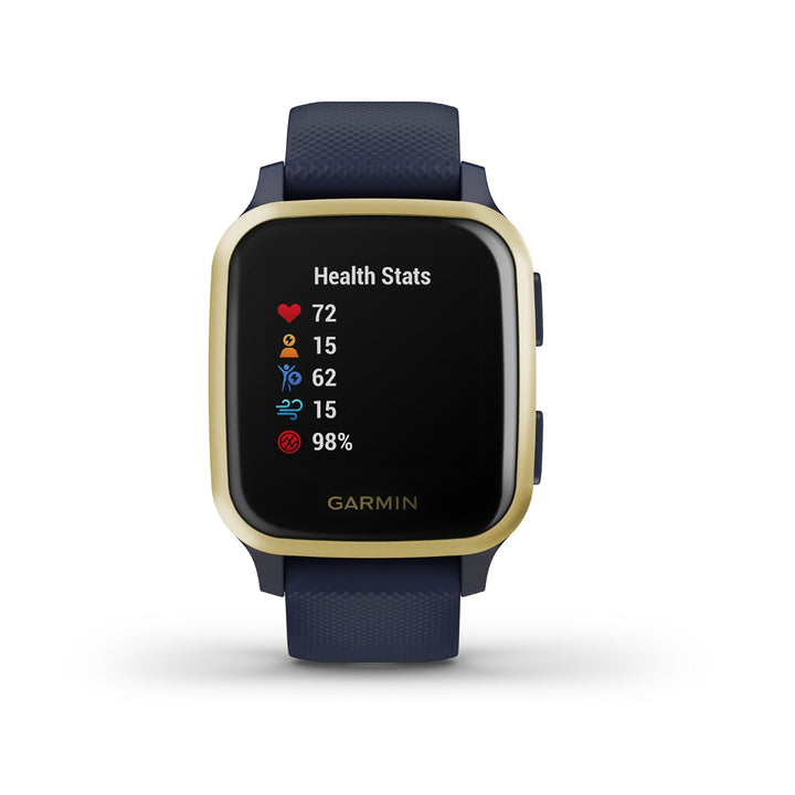 Garmin Venu Sq Music Edition Silicone Blue Strap Full Color Display Dial Watch - 010-02426-12