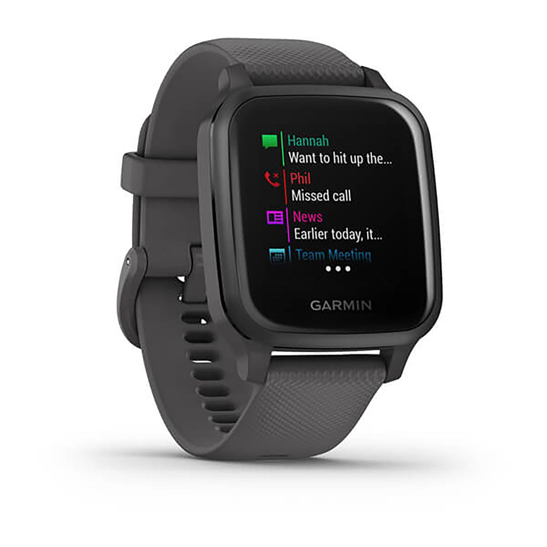Garmin Venu Sq Silicone Slate Strap Full Color Display Dial Watch - 010-02427-10