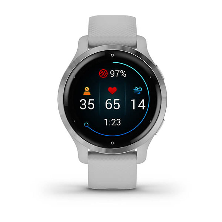 Garmin Venu 2 S Silicone Mist Gray Strap Full Color Display Dial Watch - 010-02429-12