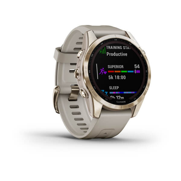 Garmin Fenix 7S Sapphire Cream Gold Titanium With Light Sand Band Full Display Watch - 010-02539-21