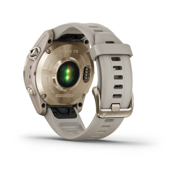 Garmin Fenix 7S Sapphire Cream Gold Titanium With Light Sand Band Full Display Watch - 010-02539-21