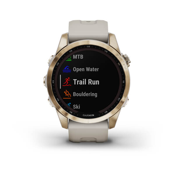 Garmin Fenix 7S Sapphire Cream Gold Titanium With Light Sand Band Full Display Watch - 010-02539-21