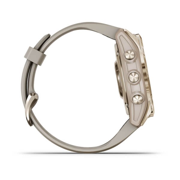 Garmin Fenix 7S Sapphire Cream Gold Titanium With Light Sand Band Full Display Watch - 010-02539-21