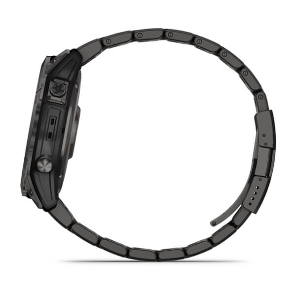 Garmin Fenix 7X Sapphire Solar Carbon Grey DLC Vented Titanium Band Full Display Watch - 010-02541-27