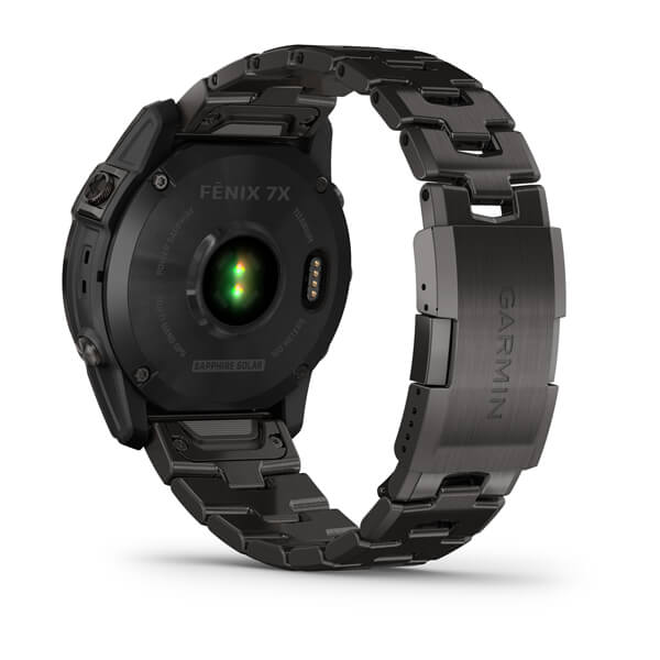 Garmin Fenix 7X Sapphire Solar Carbon Grey DLC Vented Titanium Band Full Display Watch - 010-02541-27