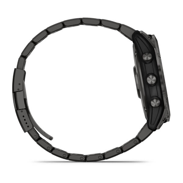 Garmin Fenix 7X Sapphire Solar Carbon Grey DLC Vented Titanium Band Full Display Watch - 010-02541-27