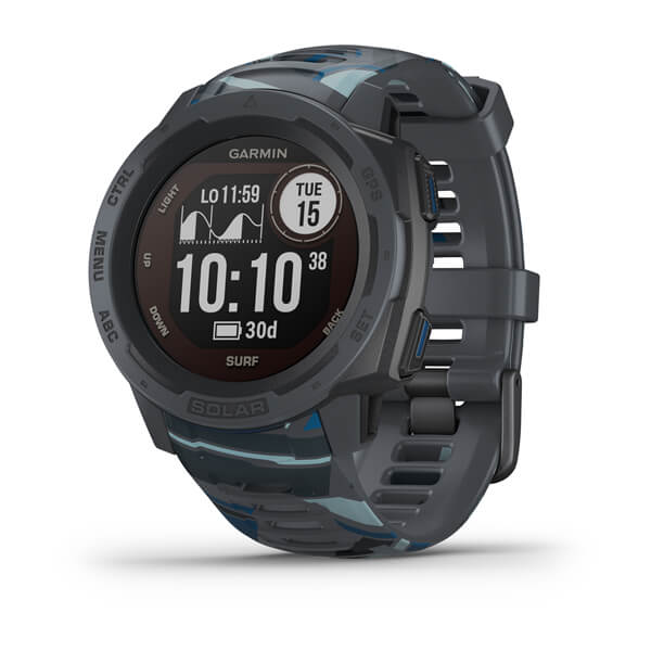 Garmin Instinct Solar Tactical Edition Silicone Pipeline Strap Full Color Display Dial Watch - 010-02293-07