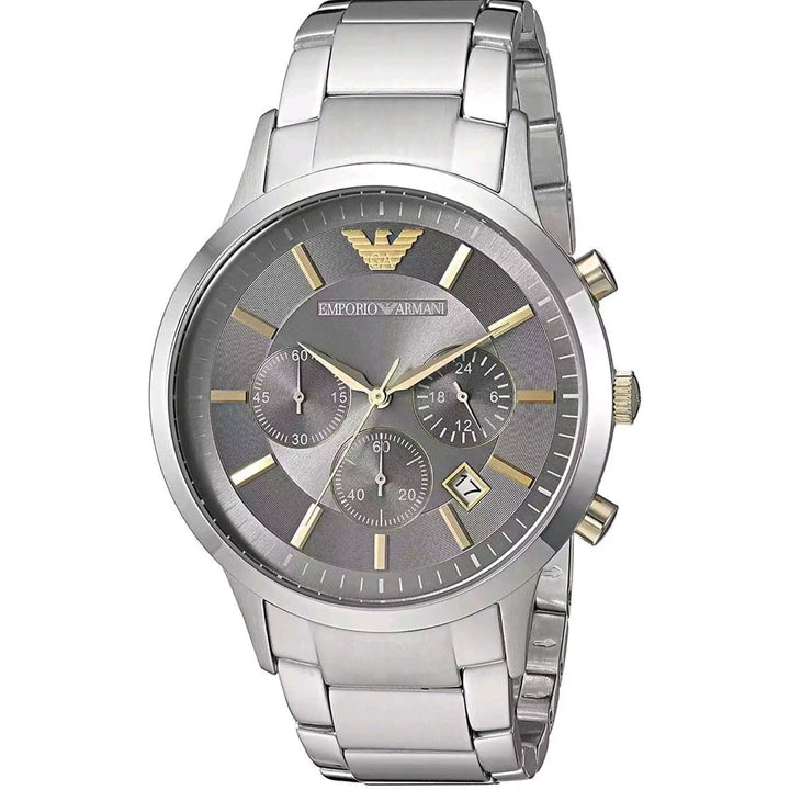 Emporio Armani Renato Chronograph Grey Dial Silver Men&