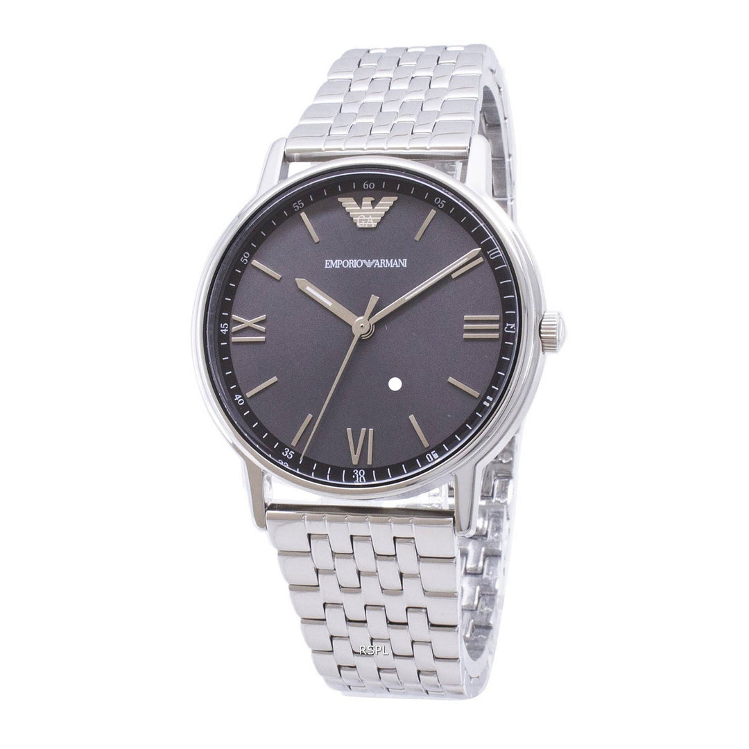 Emporio Armani Kappa Grey Dial Silver Men&