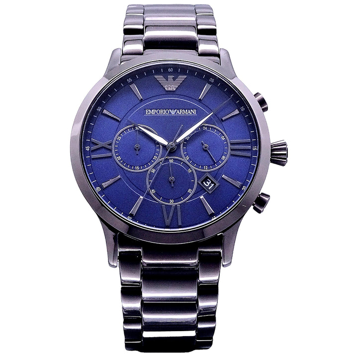 Emporio Armani Giovanni Chronograph Blue Dial Gunmetal Men&