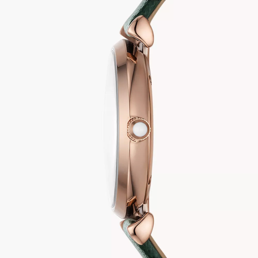 EMPORIO ARMANI TWO-HAND TAUPE LEATHER WATCH