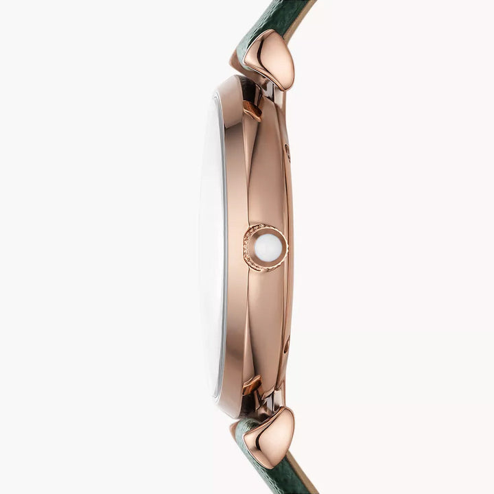 EMPORIO ARMANI TWO-HAND TAUPE LEATHER WATCH
