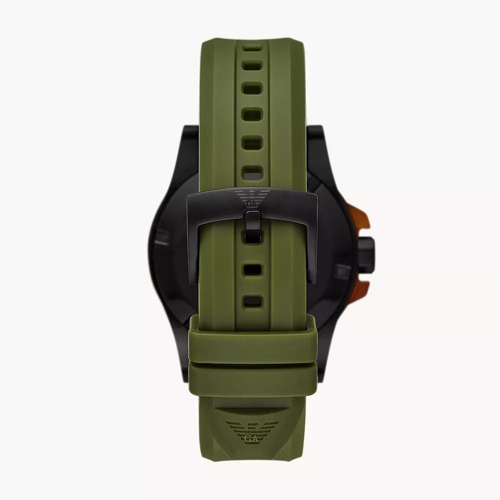 EMPORIO ARMANI THREE-HAND DATE POLYURETHANE WATCH