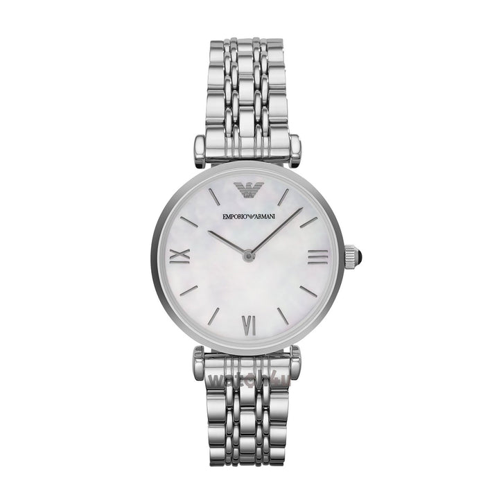 Emporio Armani Gianni T-Bar Mother of Pearl Dial Silver Women&