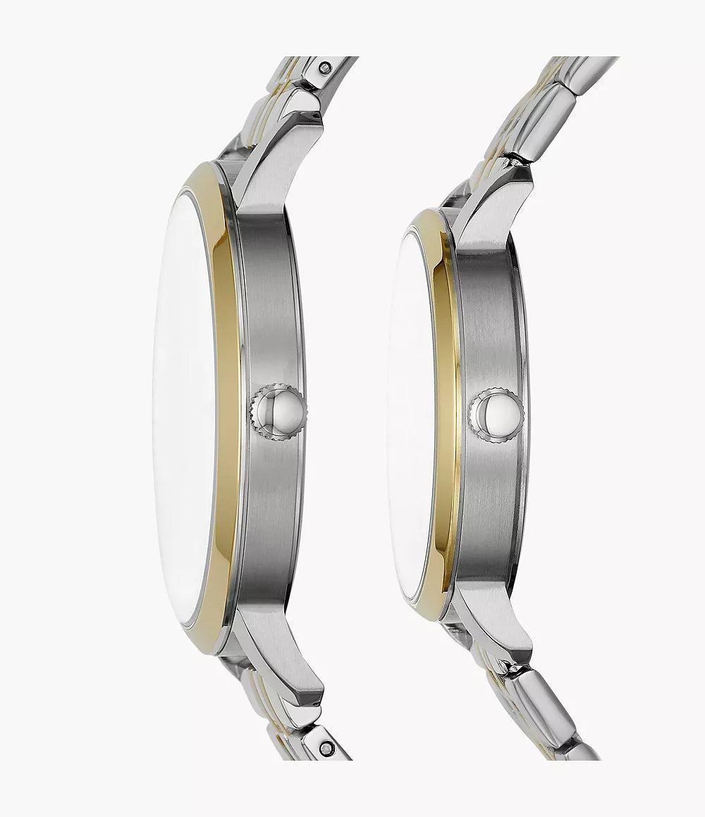 Fossil Couple Set His Her Stainless Steel Watches - BQ2467SET