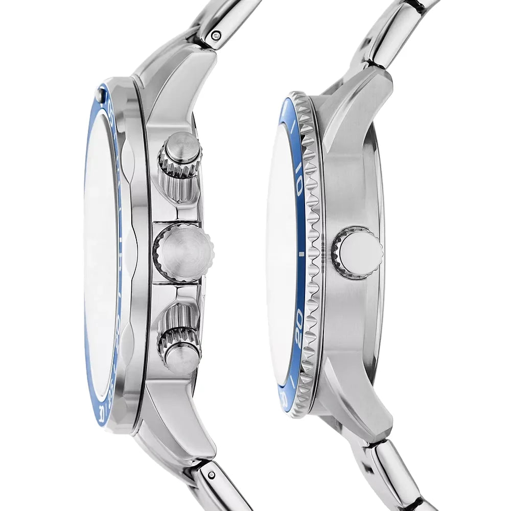 Fossil Bannon Stainless Steel Couple Set Watches - BQ2828SET