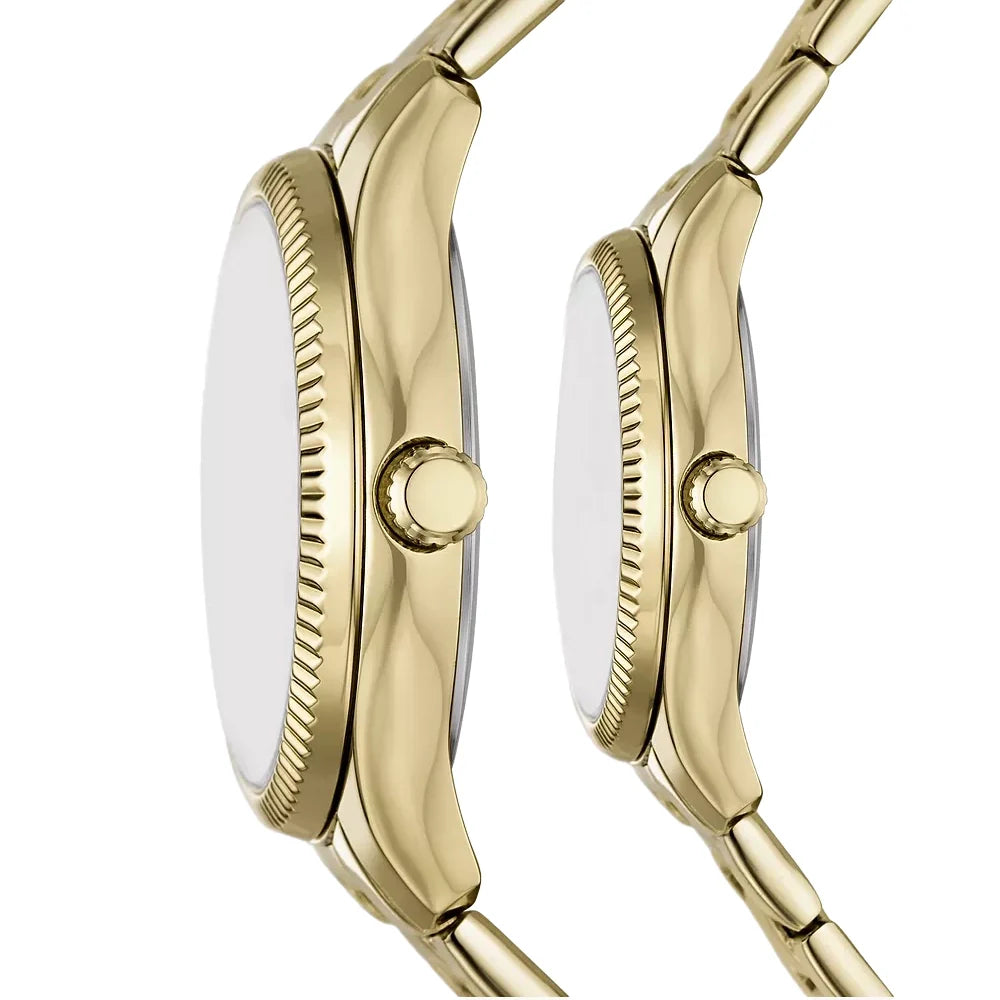Fossil Rye Stainless Steel Couple Set Watches