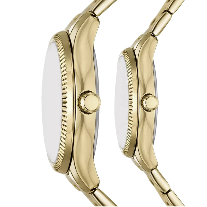Fossil Rye Stainless Steel Couple Set Watches