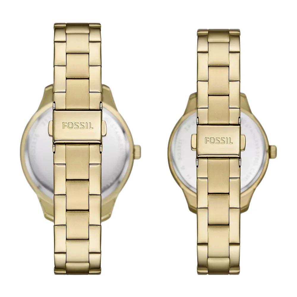 Fossil Rye Stainless Steel Couple Set Watches
