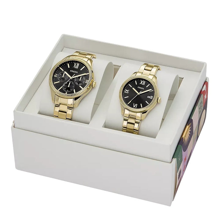 Fossil Rye Stainless Steel Couple Set Watches