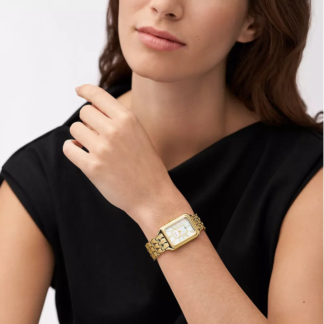 Fossil Raquel Three-Hand Date Gold-Tone Stainless Steel Ladies Watch - ES5304