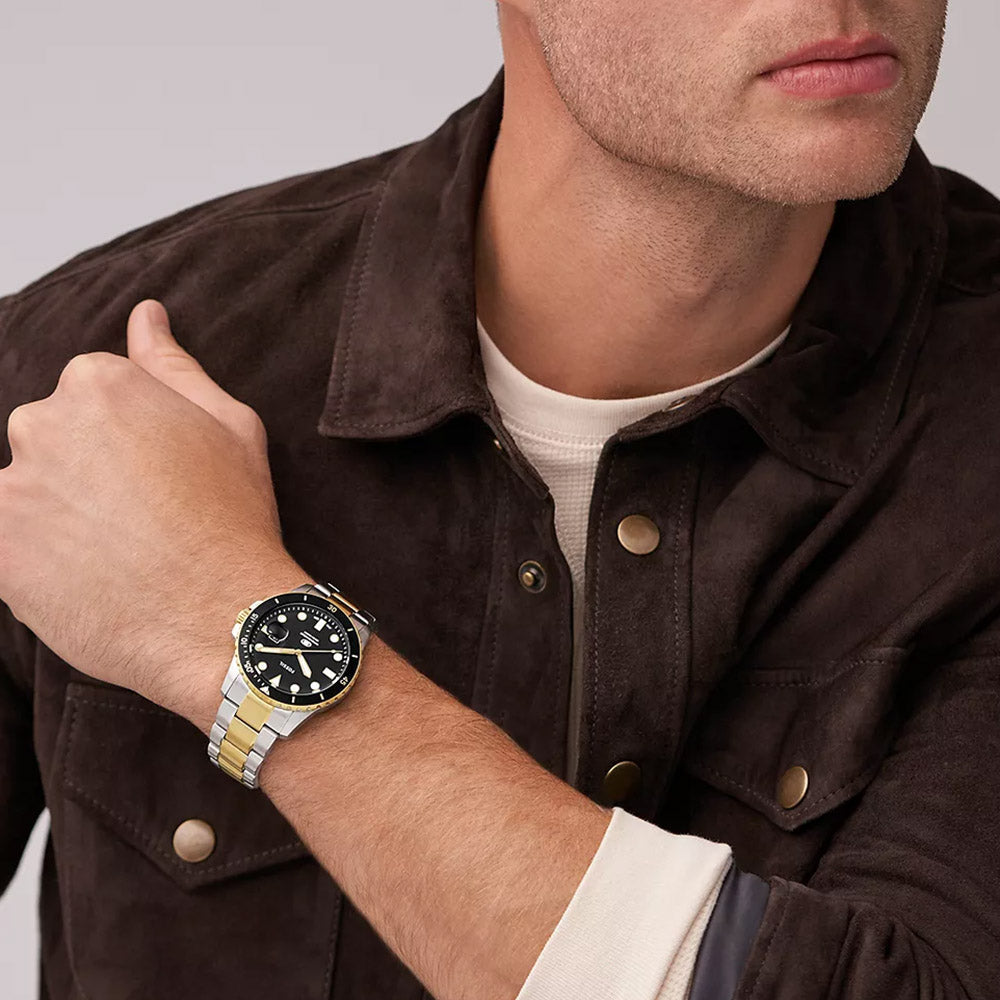 Fossil Blue Dive Three-Hand Date Two-Tone Stainless Steel Watch