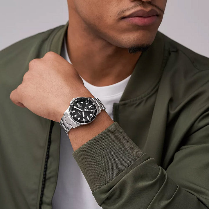 Fossil Blue Dive Three-Hand Date Stainless Steel Watch