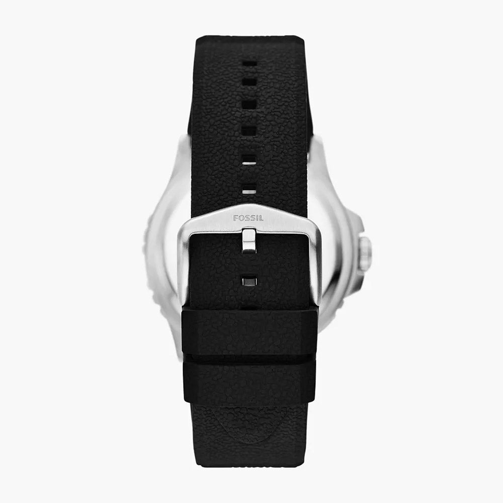 Fossil Blue Gmt Black Silicone Watch