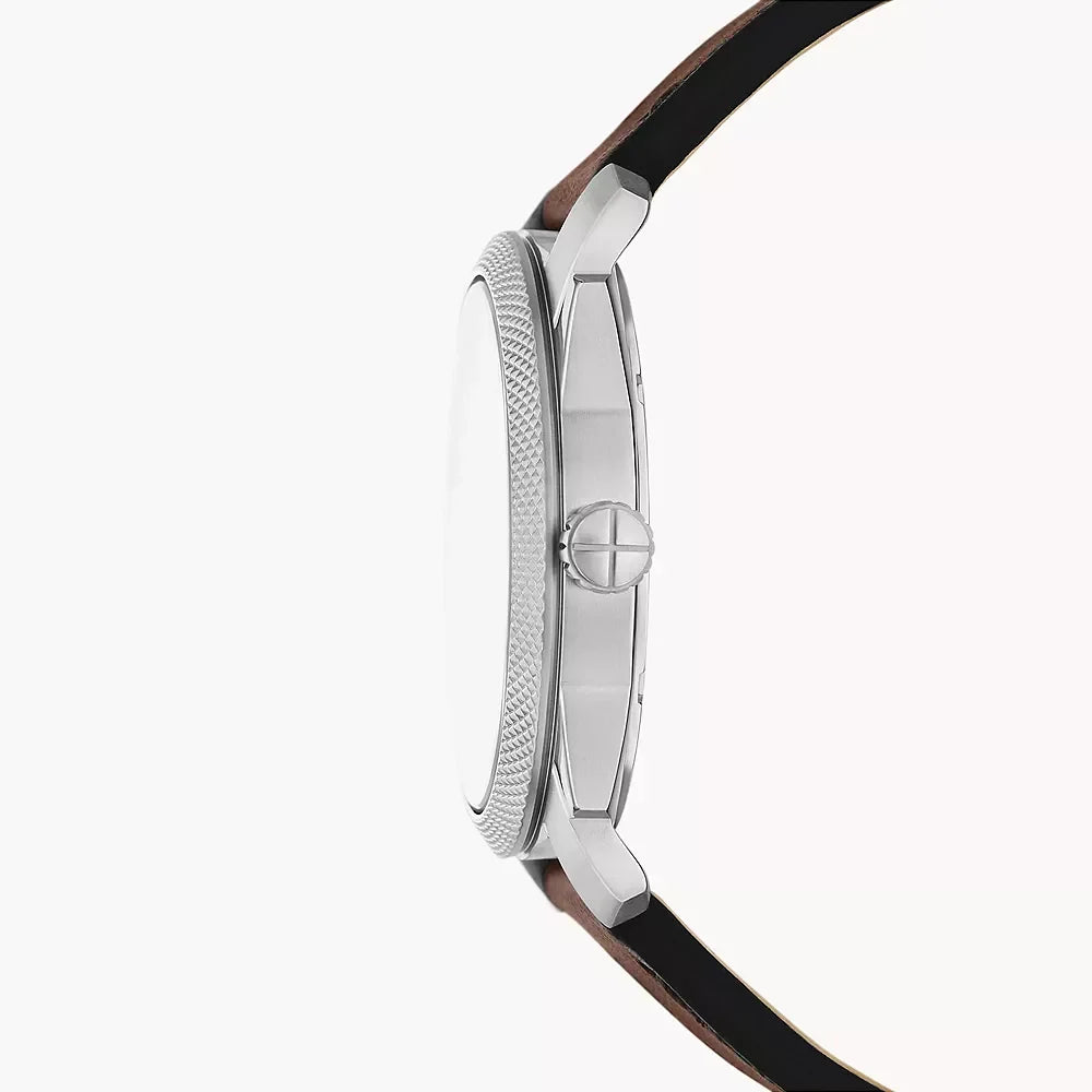 Fossil Machine Three-Hand Date Brown Leather Watch