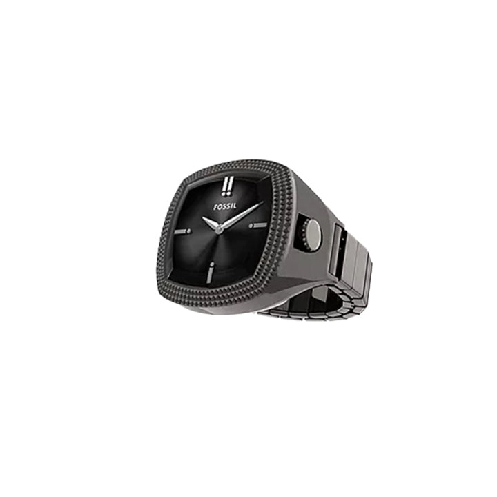 Fossil Unisex Nick Jonas x Fossil Machine Luxe Grey Vignette Two-Hand Gunmetal Stainless Steel Watch Ring