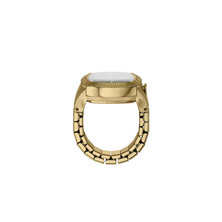 Fossil Unisex Nick Jonas x Fossil Machine Luxe Green Vignette Two-Hand Gold-Tone Stainless Steel Watch Ring