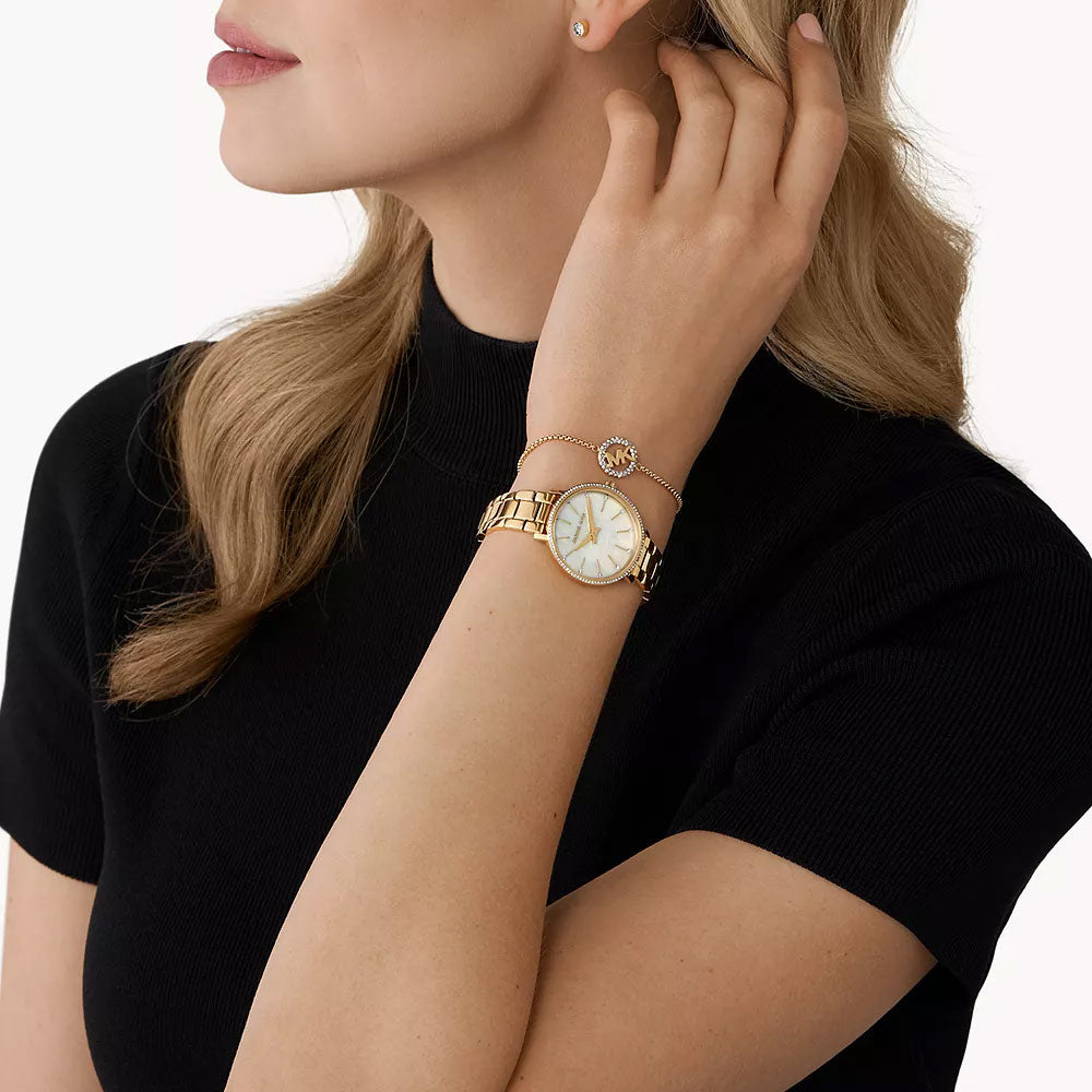 Michael Kors Pyper Two-Hand Gold-Tone Stainless Steel Women&