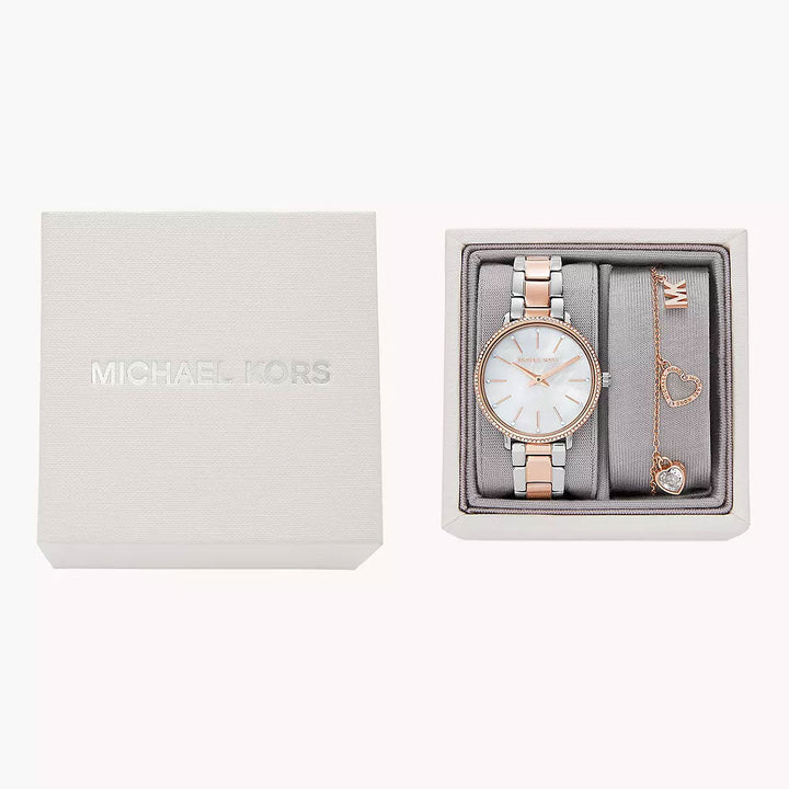 Michael Kors Pyper Two-Hand Two-Tone Stainless Steel Women&