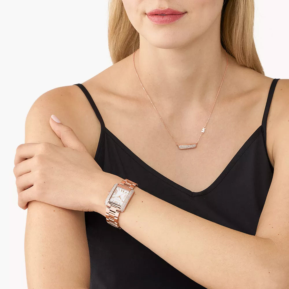 Michael Kors Emery Rose Gold Stainless Steel Women&