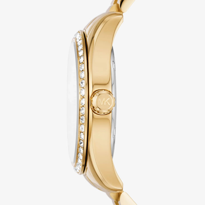 Michael Kors Lexington Three-Hand Gold-Tone Stainless Steel Watch And Jewelry Gift Set