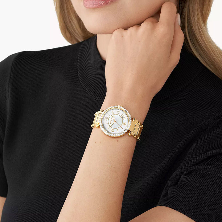 Michael Kors Parker Lux Three-Hand Gold-Tone Stainless Steel Women&