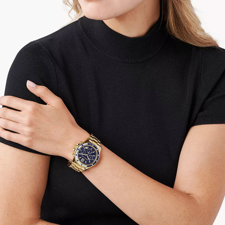 Michael Kors Everest Chronograph Gold-Tone Stainless Steel Women&
