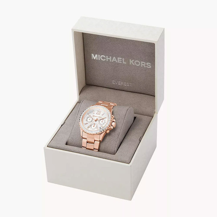 Michael Kors Everest Chronograph Rose Gold-Tone Stainless Steel Women&
