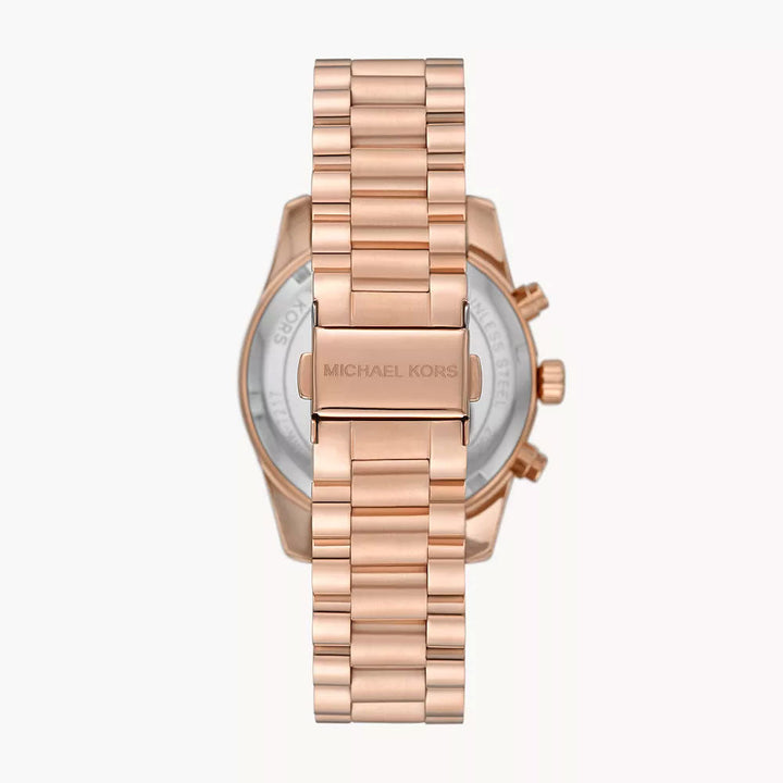 Michael Kors Lexington Chronograph Rose Gold-Tone Stainless Steel Women&