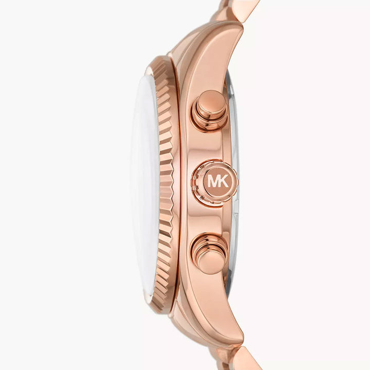 Michael Kors Lexington Chronograph Rose Gold-Tone Stainless Steel Women&