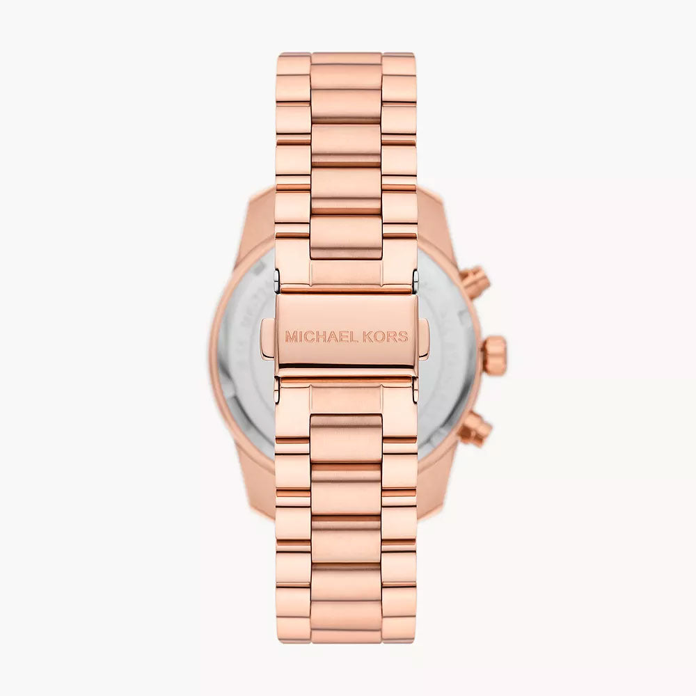 Michael Kors Lexington Lux Chronograph Rose Gold-Tone Stainless Steel Women&