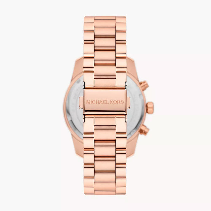 Michael Kors Lexington Lux Chronograph Rose Gold-Tone Stainless Steel Women&
