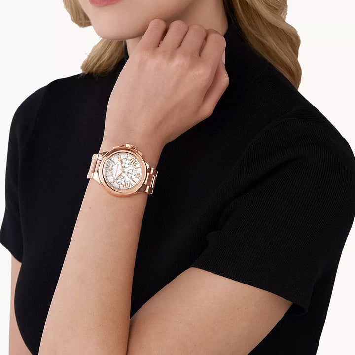 Michael Kors Camille Chronograph Rose Gold-Tone Stainless Steel Women&